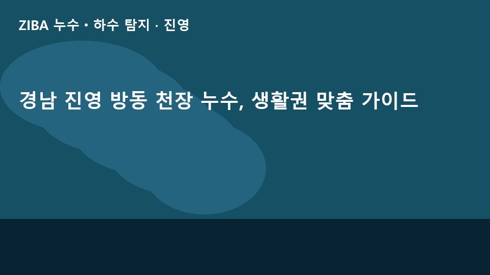경남 진영 방동 천장 누수, 생활권 맞춤 가이드